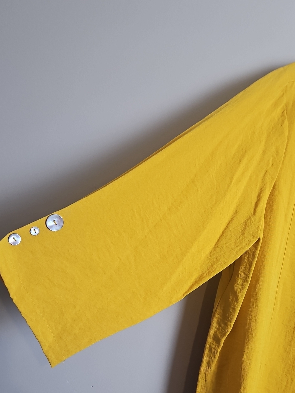 Ali Miles 3/4 Sleeve Statement Button Shirt/Jacket: Color- Mustard: Size-2X - Picture 9 of 16
